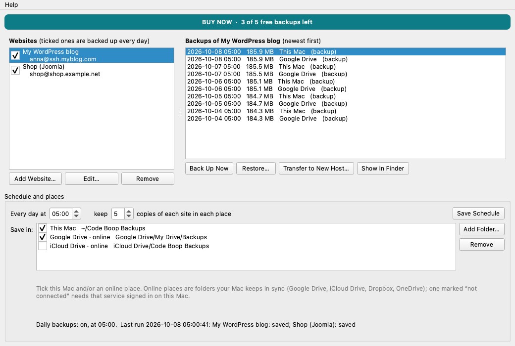 Code Boop Backup screenshot